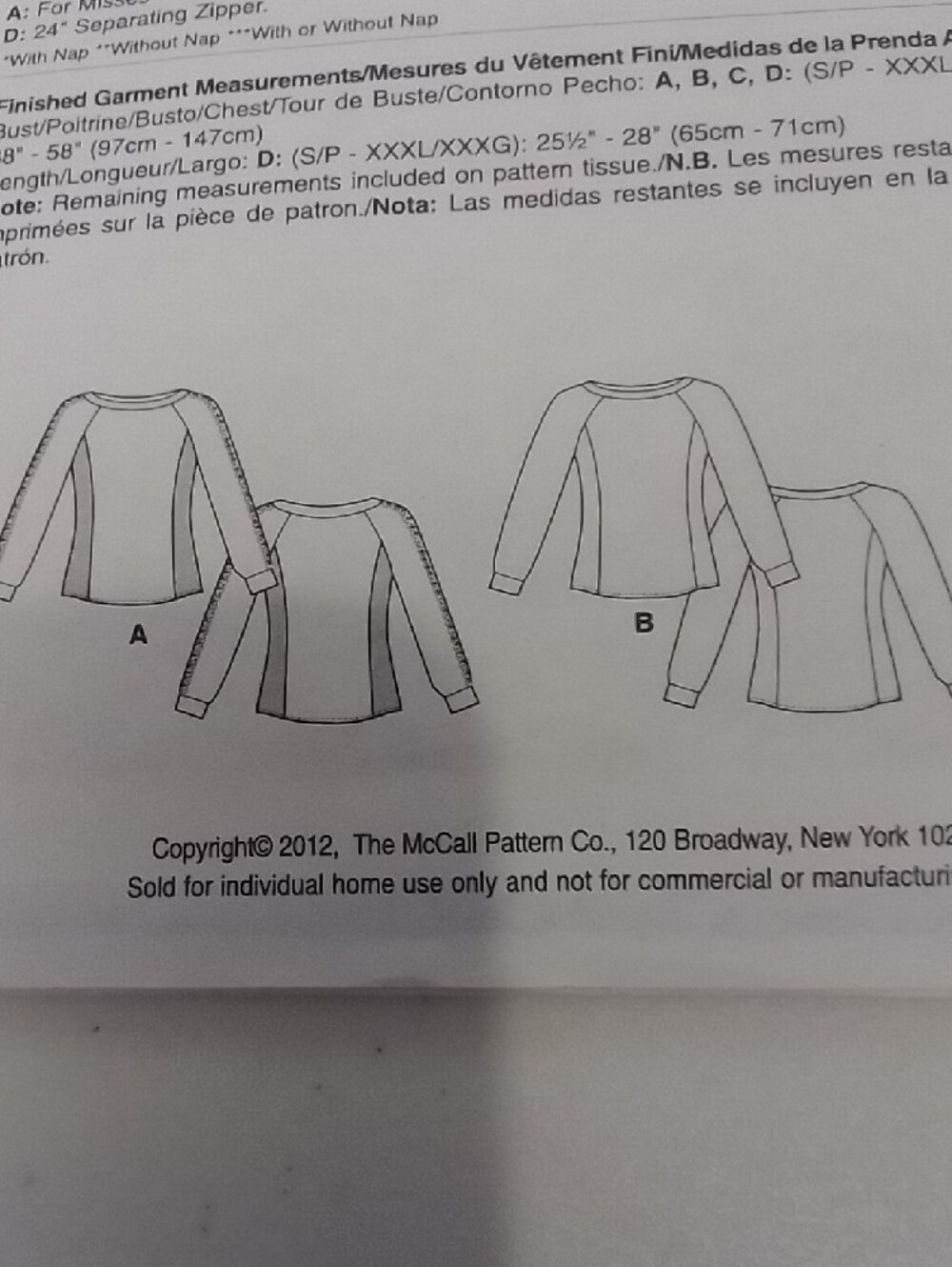 McCALL'S Uncut Unisex Hoodie /Sweatshirt Sewing Pattern, Sz Small - Med. - Large - Picture 5 of 9